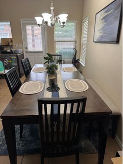 Dining Table With 4 chairs and one Bench