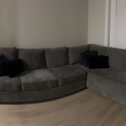 Dark Grey Sectional, left chaise