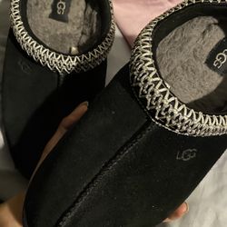 UGG black and white tazman slippers