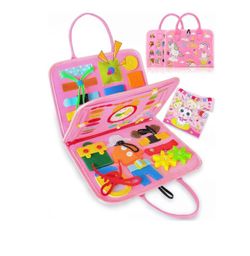 Busy Board Montessori Toys for 1 2 3 4 Year Old Girls & Boys Birthday Gifts, Sensory Toys for Toddlers 1-3, Educational Travel Toys, Preschool Activit