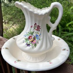 Large antique basin And Pitcher 
