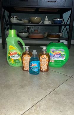 Gain Flings, Gain Fabric Softener, Softsoap Hand Soap, Gain Dish Soap