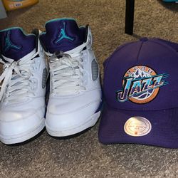 Air Jordan Grape 5s  Size 8 w/ Hat