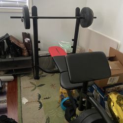 Weight Bench With Leg Extension And Weights 