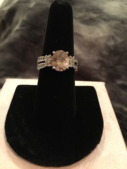 Sterling Silver Pink Topaz Size 8 Ring