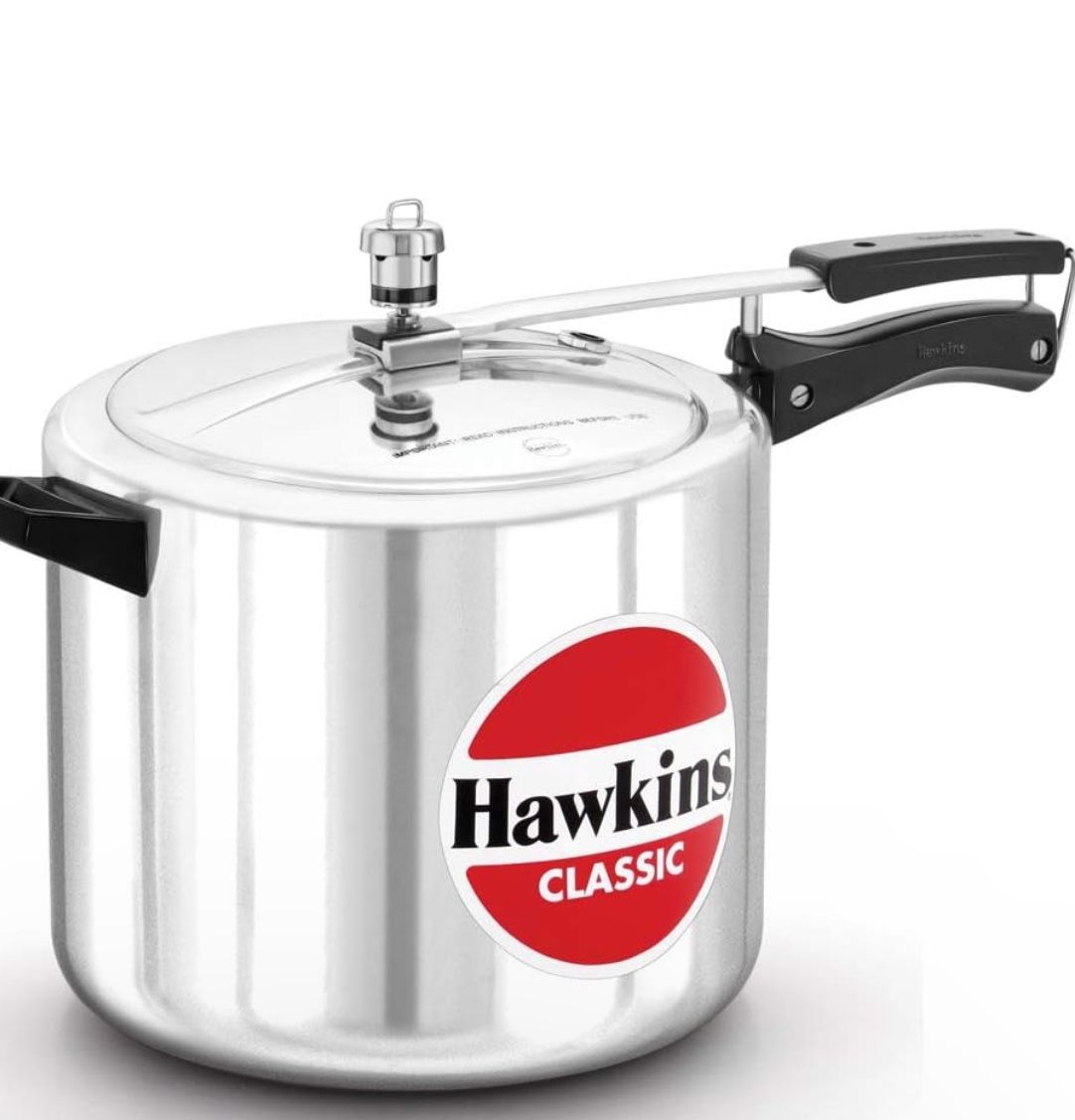 Hawkins Classic Aluminum Pressure Cooker, 10-Liter, Silver