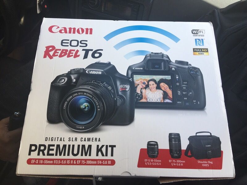 Brand new in box Canon EOS Rebel T6 Premium Kit