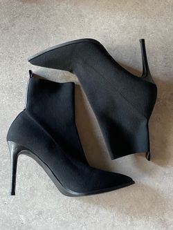 Steve Madden Womens Ender Black Sock Bootie Stiletto Hee