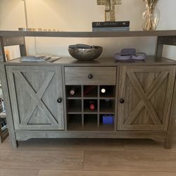 Rustic Console / Sideboard with Wine Storage 