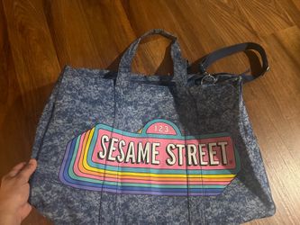 Sesame Street denim duffel bag