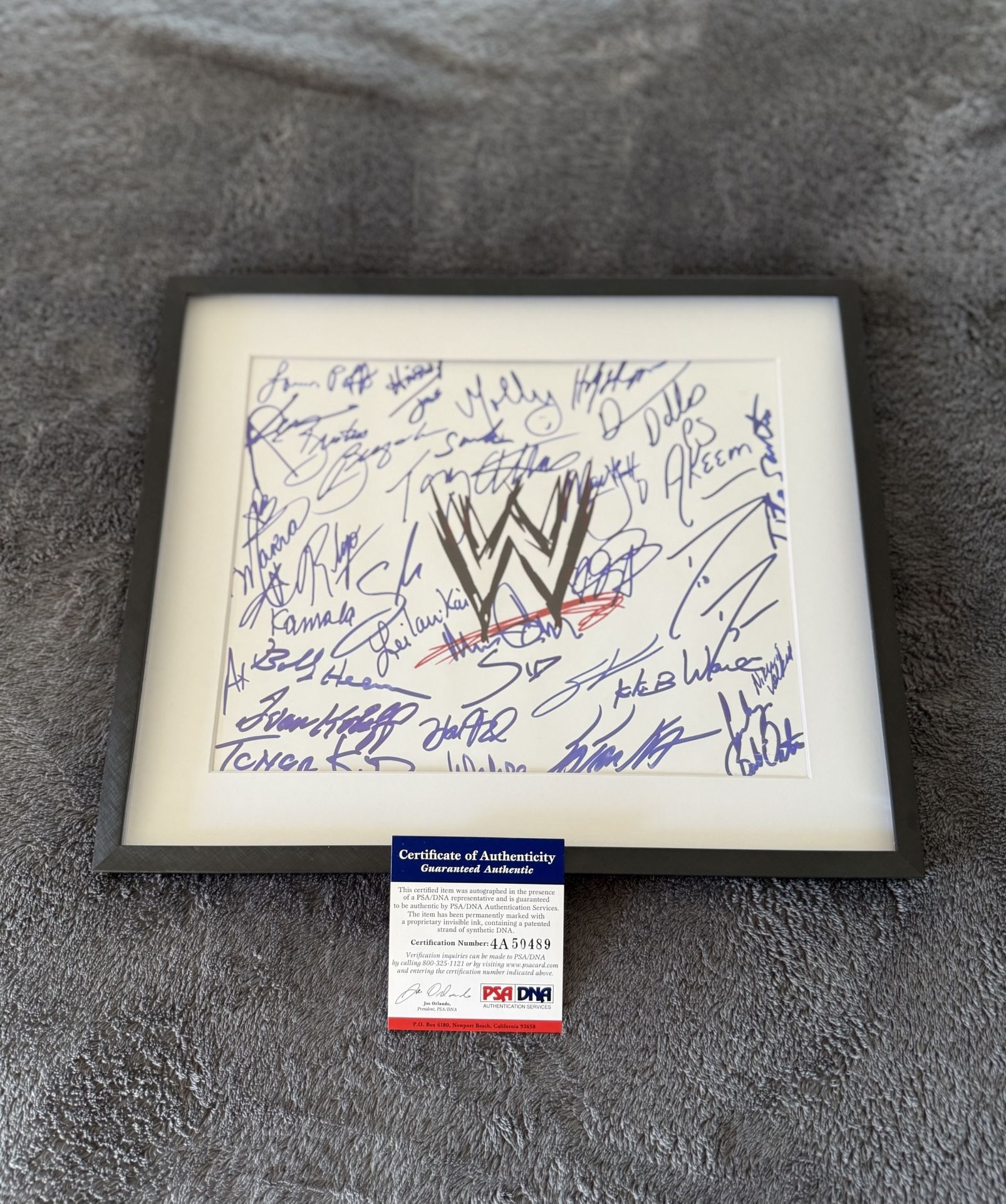 WWE Legends & HOFers Multiple Autographs PSA/DNA 8x10 32 Signatures