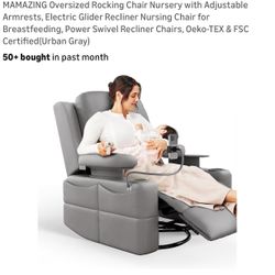 Oversized Rocking Chair Nursery with Adjustable Armrests