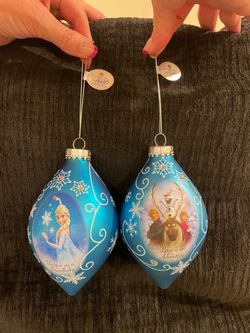 DISNEY HEIRLOOM FROZEN GLASS ORNAMENTS (SET OF 4)