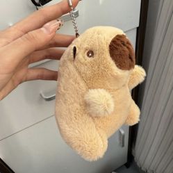 Capybara plush keychain
