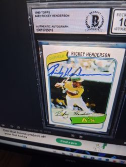 Ricky Henderson 1980 graded 10 like new autographed authentic