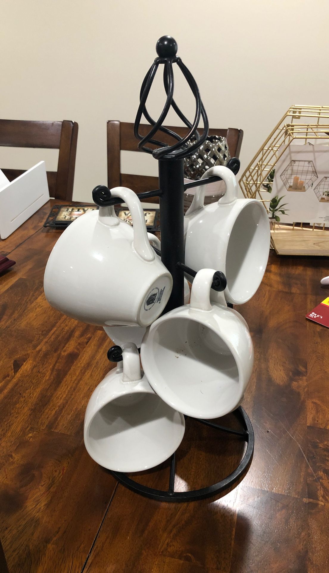 6 Large coffee mug + stand