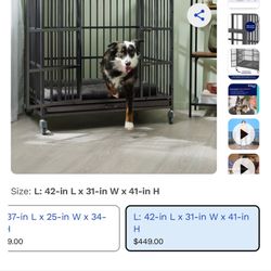Frisco Ultimate Heavy Duty Steel Metal Single Door Dog Crate, Large. Size: 42-in L x 31-in W x 41-in H.
