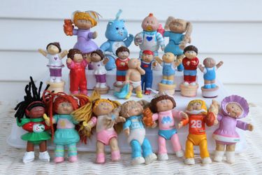 Vintage Cabbage Patch Dolls & Care Bear Figure Set- Moveable Joints, Textured Hair, Some with Stamps, Babies, Boys, Girls, Etc.