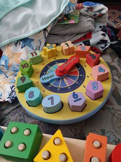 Wood clock toys