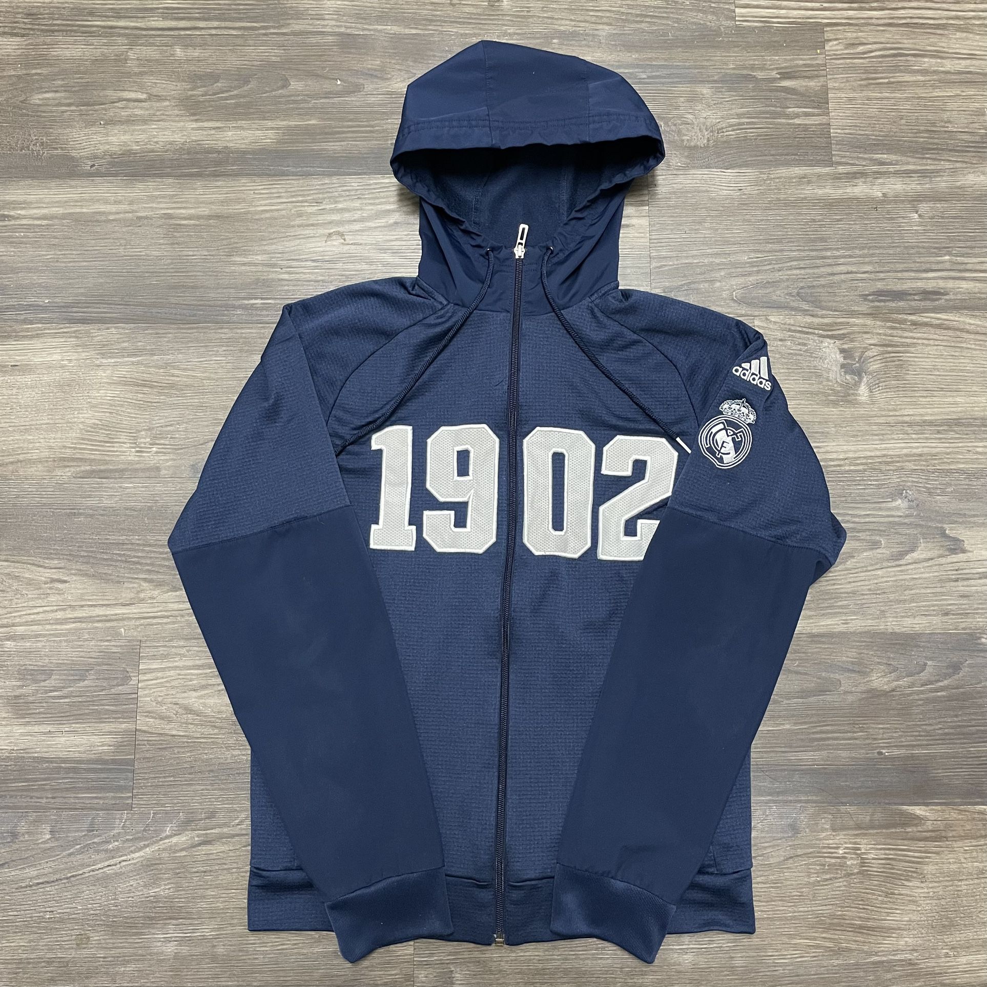 Adidas Real Madrid 1902 Men’s Full Zip Jacket Hoodie Size S