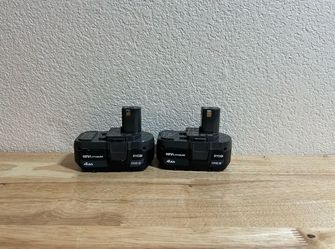 Ryobi 18V 4.0 Ah Batteries Like New Condition