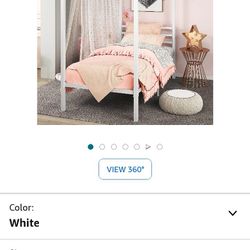 White Twin Canopy Bed