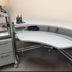 Multi Media Desk W/ Matching file Cabinet