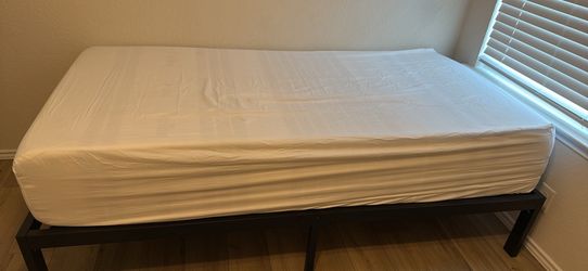 Twin Size Bed With Steel Frame