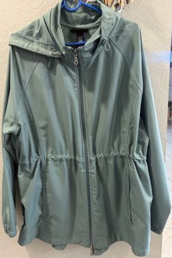 Sage Green Zip-Up Hooded Jacket