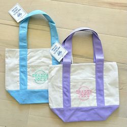Brand New Trader Joe’s Mini Pastel Canvas Tote Bag
