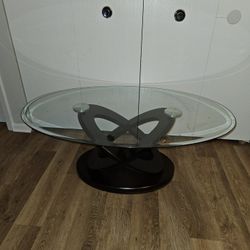 Glass Table Wood Base