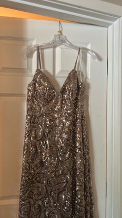 Azazie gold sequin dress