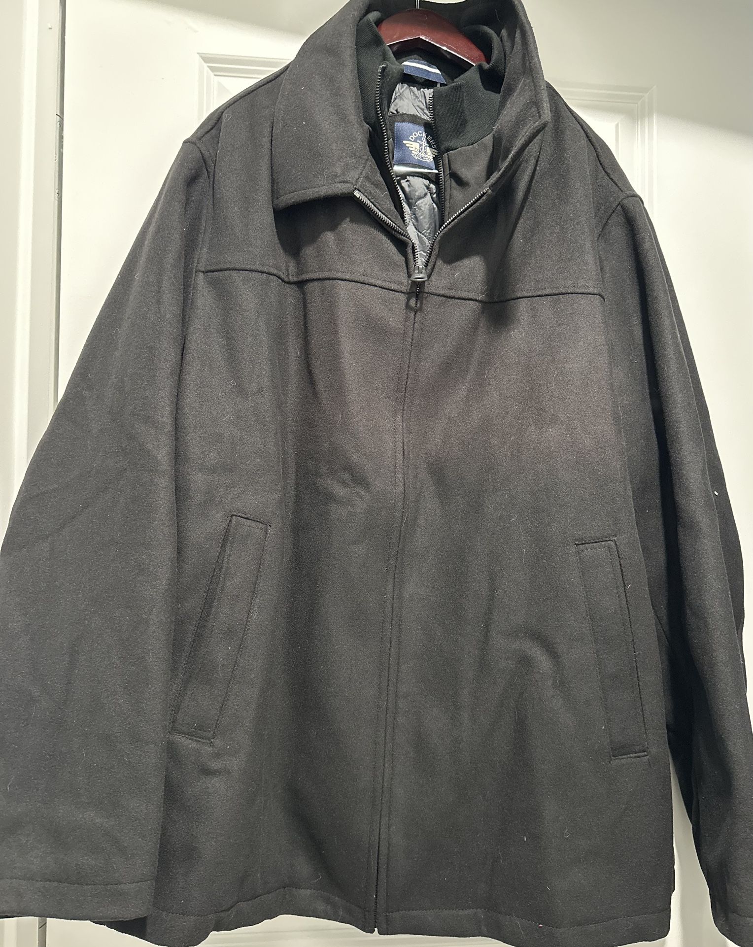 Dockers Men's 2XL Wool Blend Walking Coat w/ Bib s NWOT MSRP$180