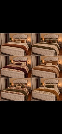 King Tufted Upholstered Bed Frame
