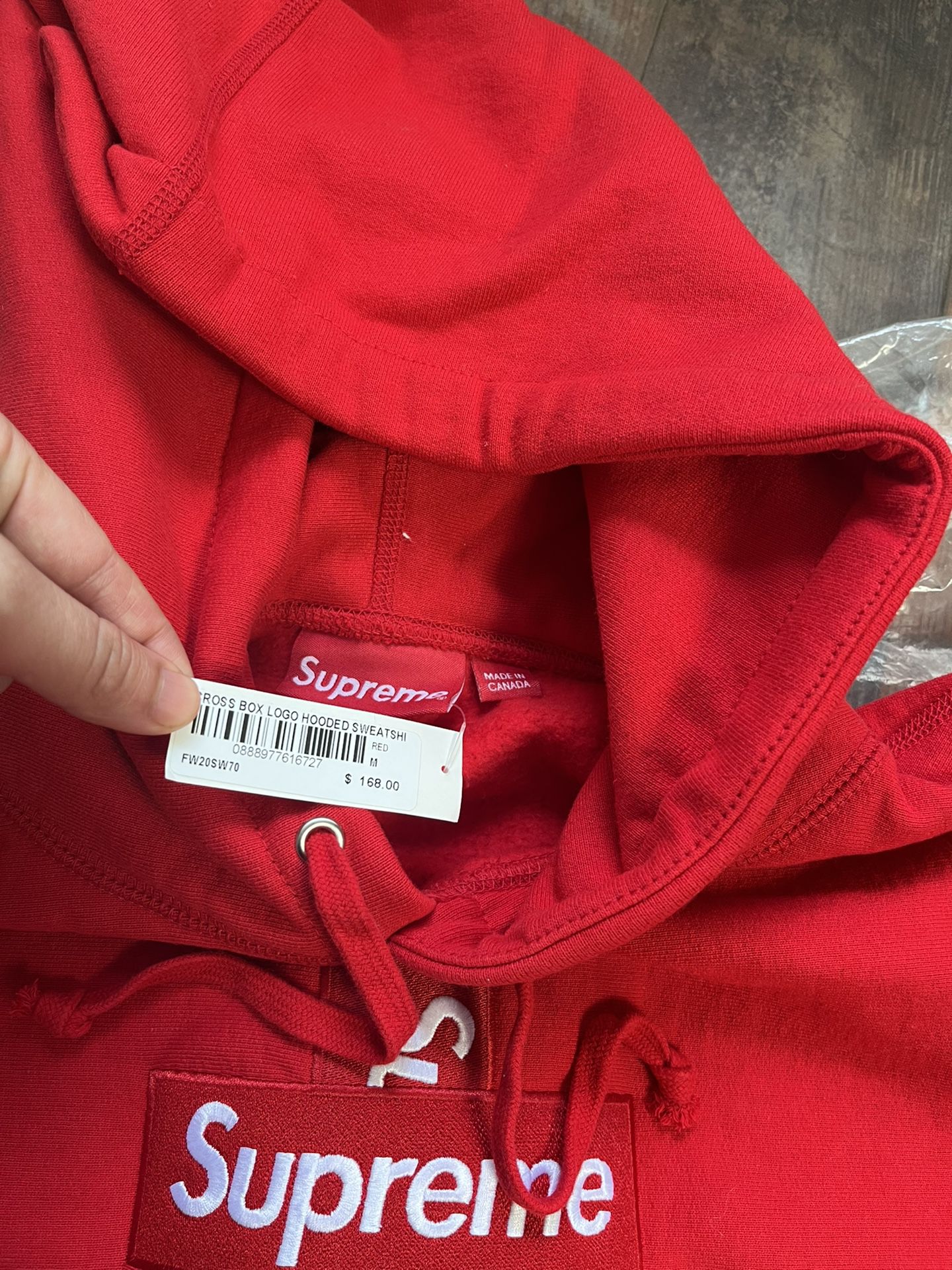 Buy Supreme Cross Box Logo Hooded Sweatshirt 'Red' - FW20SW70 RED