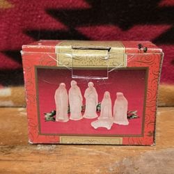 6 Piece Vtg. 1995. Crystal NATIVITY set by All the Trimmings. Original Box! 
