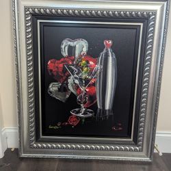 Martini Shakers And Heartbreakers By Michael Godard Giclee Hand Embellished And Signed With COA