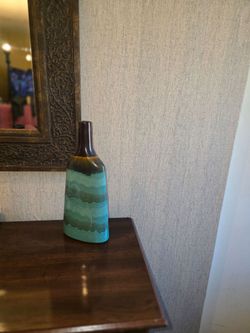 Blue and brown decorative vase