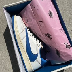 Jordan 1 Retro Low OG Fragment X Travis Scott Sail Military Blue