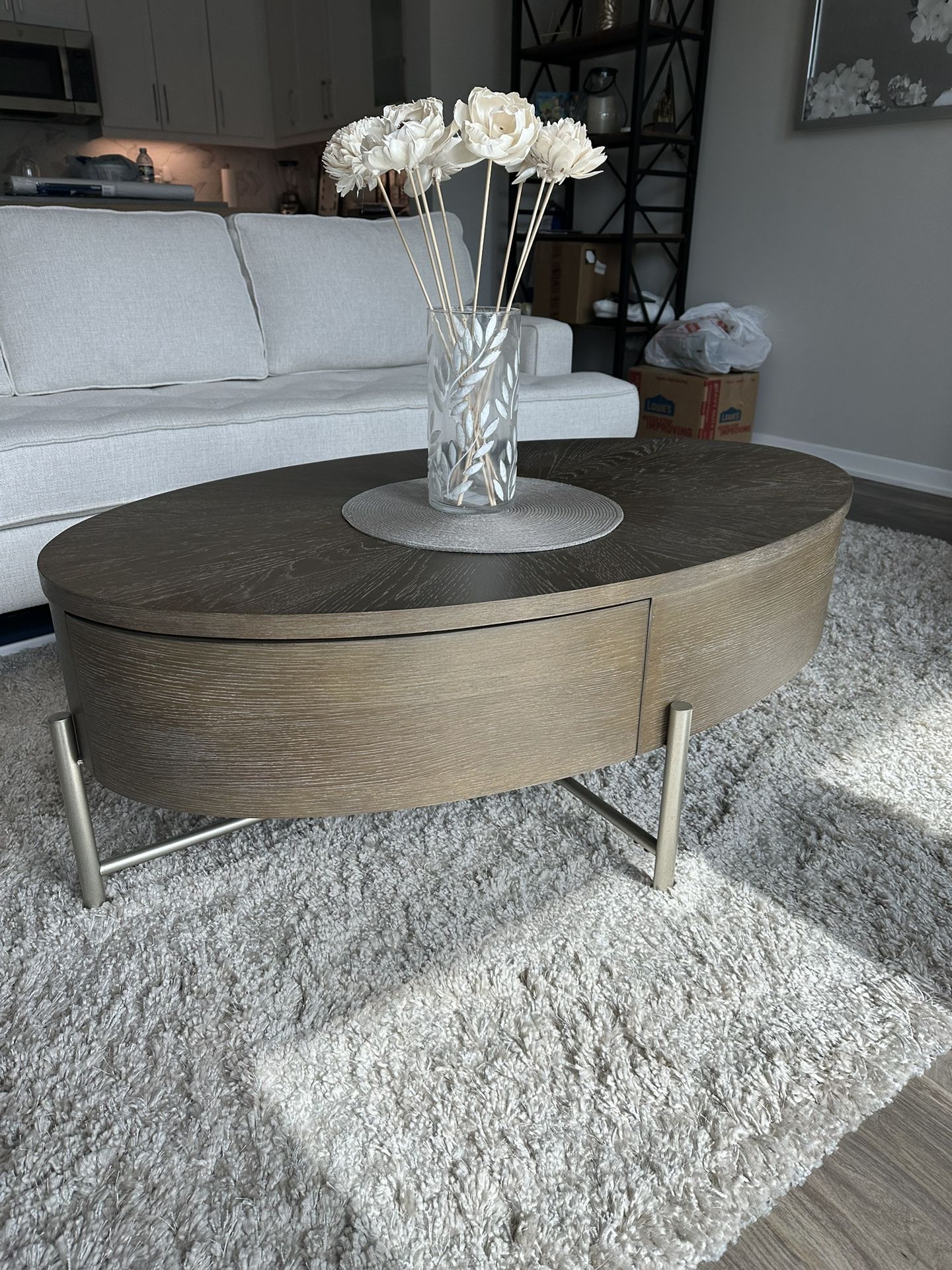 Oval Coffee Table And Round Side Table - MAKE AN OFFER