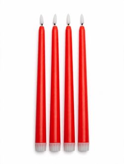 Red LED Taper Candles Set of 4