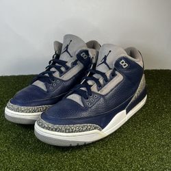 Nike Air Jordan 3 Retro Georgetown Blue Grey Cement CT8532-401 Mens Size 10
