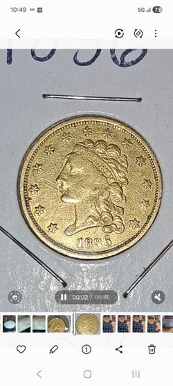 1836 gold $2.5 (2 1/2) dollar gold coin