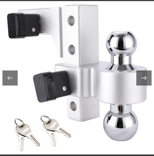 Steel Aluminum 6in Adjustable Ball Mount Hitch 6 Inch Chrome
