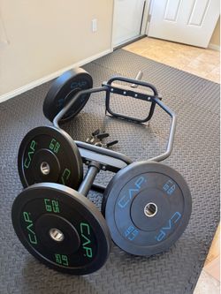 CAP Deadlift Bar, 4 Plates ( 25lbs*2 and 45lbs*2 ), 2 clips
