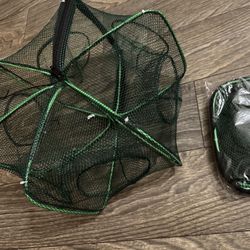 Folding Crayfish & Crab Trap – 6-Hole Mesh Fishing Net