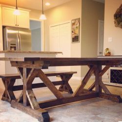 Custom Made Farmhouse Style Dining Tables. 