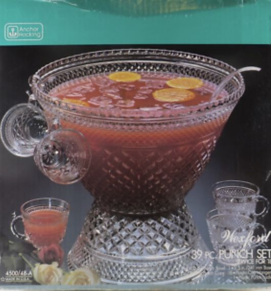 $65/OBO - Anchor Hocking Wexford 39 pc. Punch Bowl Set Service for 18 Made in USA4500/48A