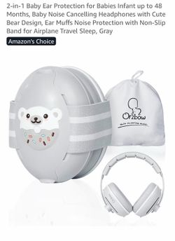Baby ear protection muff, grey, new