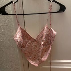Floral Spaghetti Strap Crop Top
